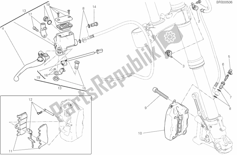 Todas as partes de Sistema De Freio Dianteiro do Ducati Scrambler Urban Enduro 803 2016